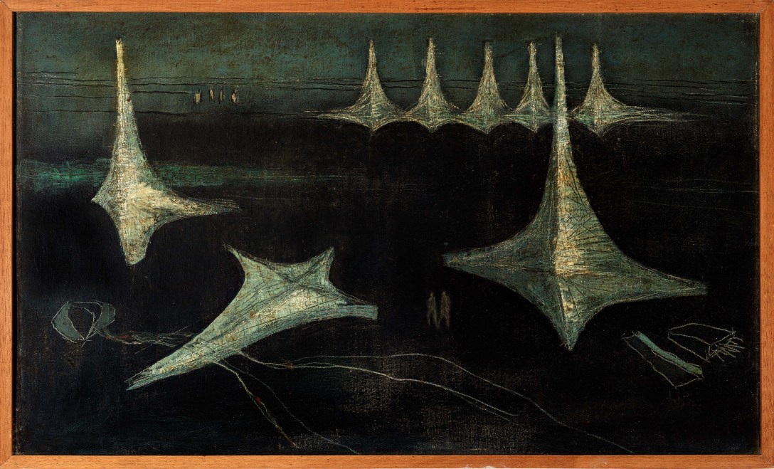 Pintura a óleo de Oscar Niemeyer